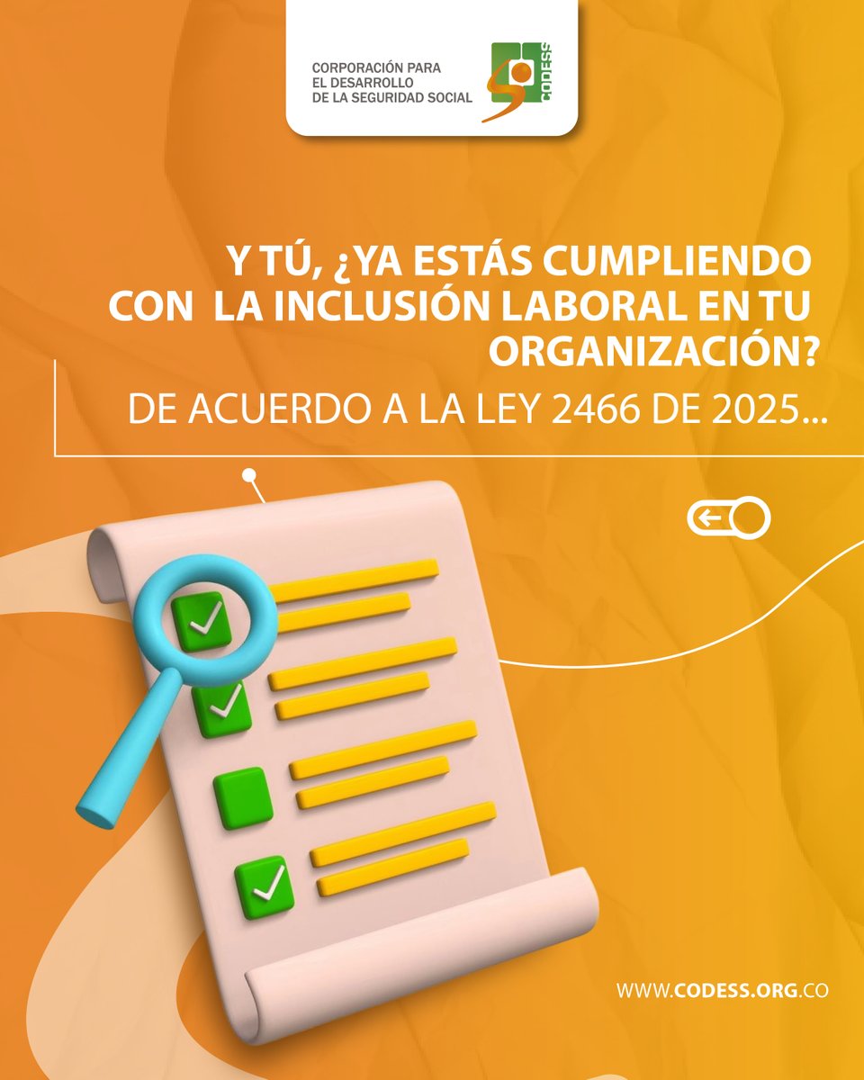 codessco's tweet image. 🎯 Las empresas juegan un rol clave en construir una sociedad más equitativa.

🔍Con CODESS te mantienes informado y, al mismo tiempo, fortaleces el compromiso social de tu empresa. ¡Síguenos!

#CODESS #SeguridadSocial
