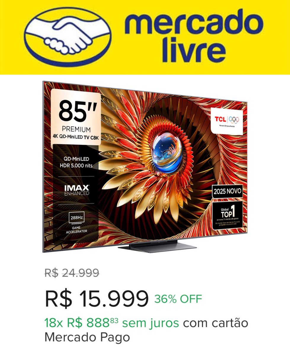 PlayNG_2025's tweet image. ⚽️ 2026 é ano de copa do muuundo amiiigooo 🎉

Imagina ver os jogos da copa do mundo 2026 e jogar GTA6 numa TV de 85 polegadas top! 

➡️ mercadolivre.com/sec/18etGJg

#GoogleTV #TCLMiniLed #TV85polegadas #Ofertas #MercadoLivre