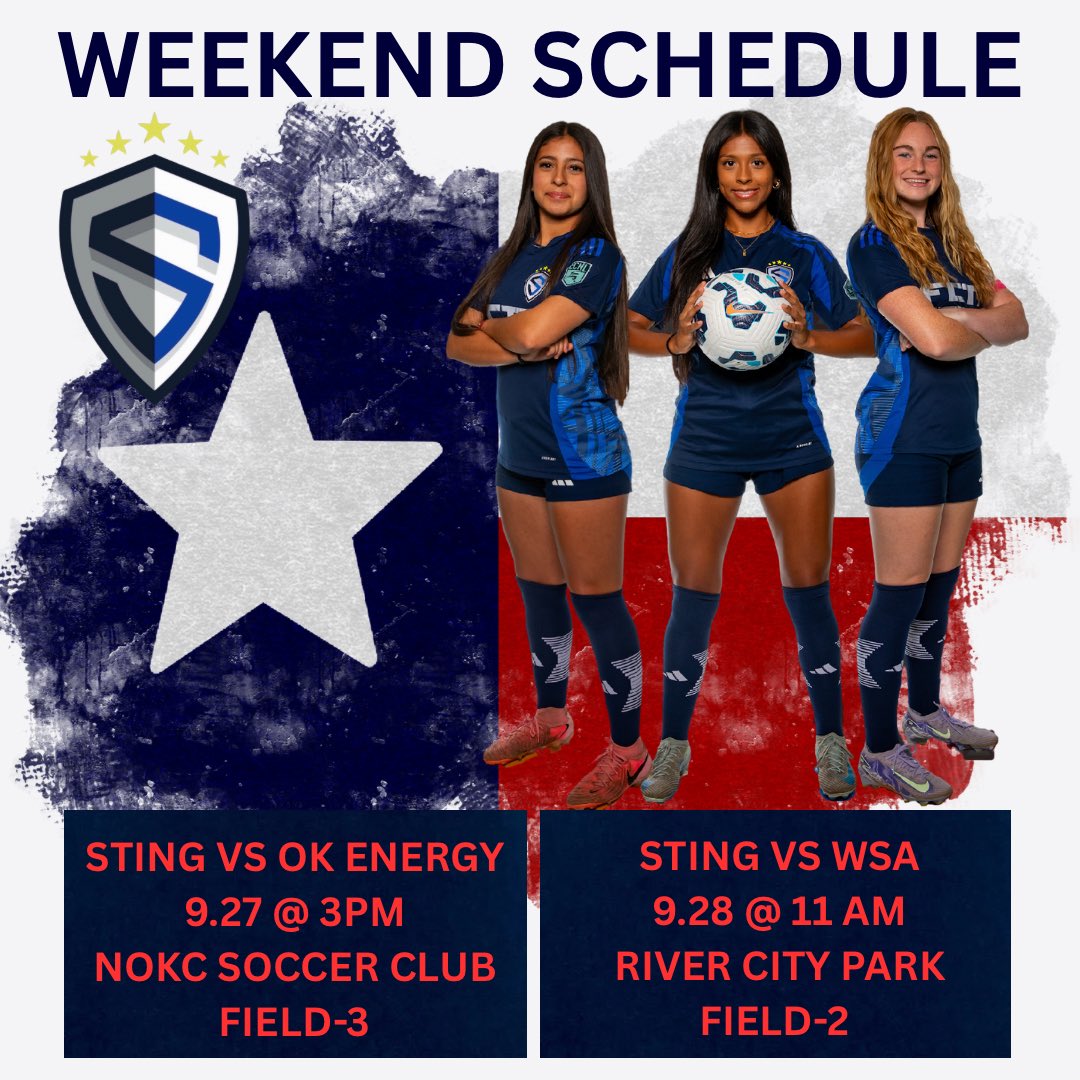 Sting Dallas Royal ECNL-RL 08G (@royal08g) on Twitter photo Let’s try this again! On the road to Oklahoma this weekend! 🚗
See you on the pitch! ⚽️
<a href="/NickSoutar/">Nick Soutar</a> <a href="/StingSoccerClub/">Sting Soccer Club</a> Let’s try this again! On the road to Oklahoma this weekend! 🚗
See you on the pitch! ⚽️
<a href="/NickSoutar/">Nick Soutar</a> <a href="/StingSoccerClub/">Sting Soccer Club</a>