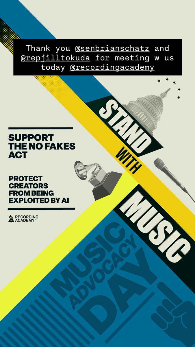 allanbcoolpea's tweet photo. Today is Music Advocacy Day! 
🎤✨ @RecordingAcad members from across the country are meeting with lawmakers to champion creators and ensure music continues to thrive. Add your voice and take action. #MusicAdvocate #SupportMusic https://t.co/BEtiidXfXw