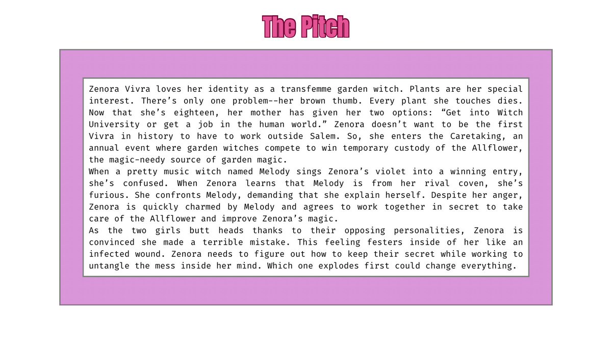 if you’re interested in the sapphic tension of elphaba/glinda in wicked: for good and wish they would kiss, you might be interested in my sapphic ya cozy contemporary fantasy about a trans autistic garden witch with a brown thumb and a music witch who helps her w her emotions