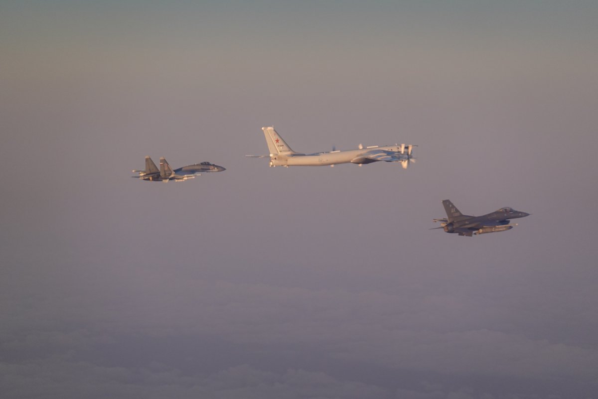 ANRALCOM's tweet image. On Sept. 24, 2025, @NORADCommand fighter aircraft positively identified, tracked and intercepted Russian military aircraft through the Alaskan Air Defense Identification Zone (ADIZ) in international airspace over the Bering Sea west of AK.

#WeHaveTheWatch