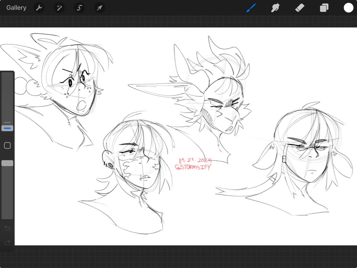 Stormsify's tweet image. little art dump of characters doodles + a commission