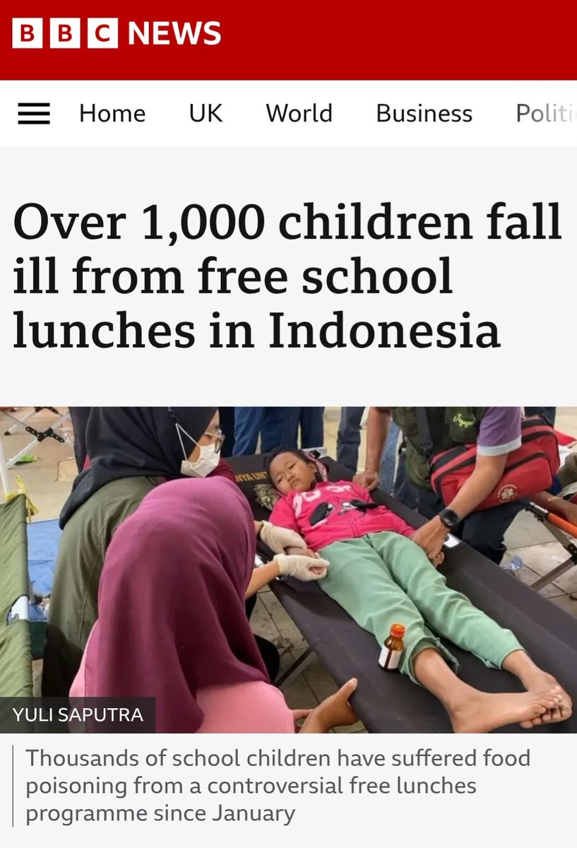 wisnu_prasetya's tweet image. Maret 2025, Prabowo: &quot;Pimpinan-pimpinan negara lain, mereka bilang salah satu yang mereka ingin belajar dari kita adalah makan bergizi. Padahal kita baru mulai.&quot;

September 2025, media-media negara lain: