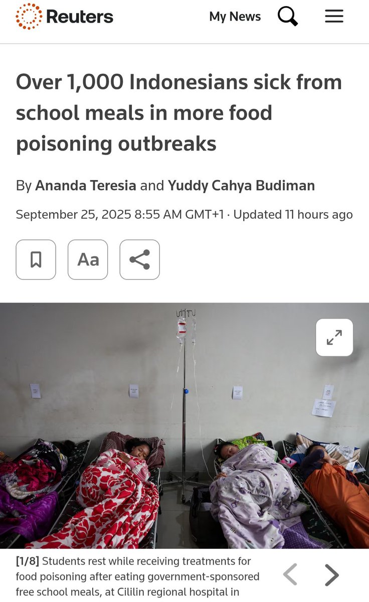 wisnu_prasetya's tweet image. Maret 2025, Prabowo: &quot;Pimpinan-pimpinan negara lain, mereka bilang salah satu yang mereka ingin belajar dari kita adalah makan bergizi. Padahal kita baru mulai.&quot;

September 2025, media-media negara lain: