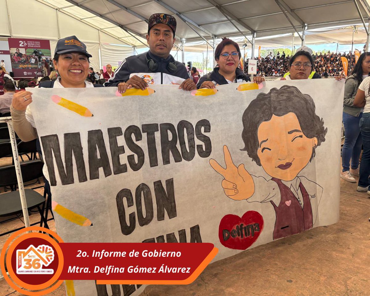 Seccion36Ofic's tweet photo. 🟠 La Sección 36 del SNTE, encabezada por la Mtra. Mónica Miriam Granillo Velazco, estuvo presente este día en el Segundo Informe de Gobierno de la Mtra. @delfinagomeza. Reconocemos su compromiso por fortalecer el proceso de transformación,  conduciendo con rumbo los destinos del Estado de México.

Refrendamos el compromiso institucional de acompañar las acciones que fortalecen el desarrollo de la entidad mexiquense, la educación pública, así como a las y los trabajadores de la educación del Valle de México. 

#SigamosCaminandoConPasoFirmeYUnidos
#Sección36
#MaestrosConDelfina
#DelfinaInforme