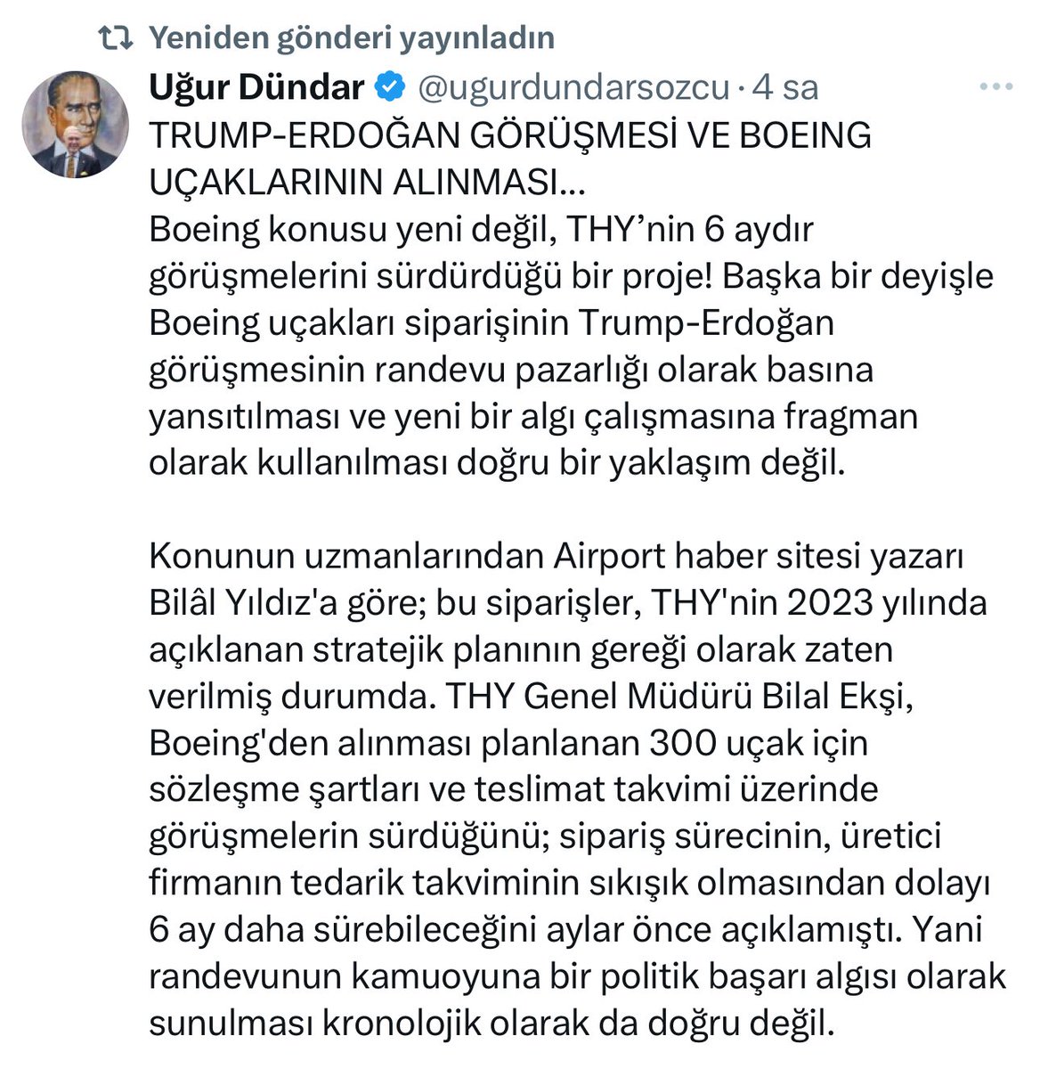 mismetsarac's tweet photo. @AvAliDvrmAn Boeing tarafı ile ilgili Turhan Çömez herzamanki çarptırma opersyonunu yapıyor. AMA UĞUR DÜNDAR BU KAFAYA İYİ KAPAK YAPIYOR. https://t.co/38HDSaKlSm