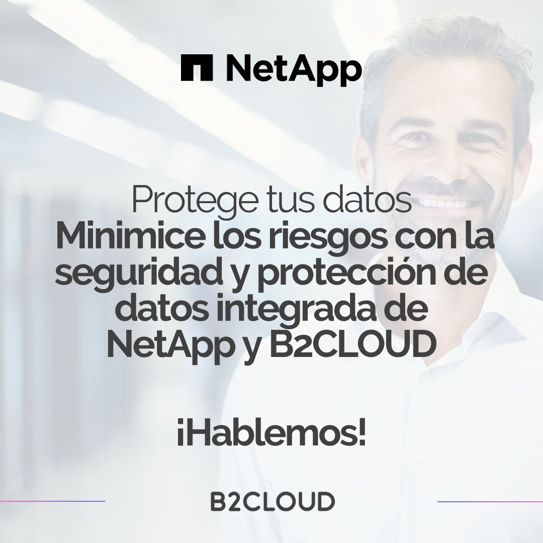 b2cloudtech's tweet image. ⚠️Limitaciones de hoy: más datos, más riesgos, más costos.
✅Beneficios con @NetApp  + B2CLOUD: seguridad, almacenamiento inteligente y continuidad sin interrupciones.
Tus datos, protegidos y listos para crecer. 🚀
Contactanos! O ingresa a b2cloud.tech 🔗
 #NetApp…
