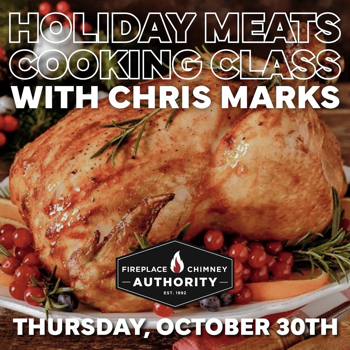 Last chance this year! 🍴 Join Chris Marks on Oct. 30 for a special holiday cooking class featuring Turkey &amp; Beef Tenderloin—just in time for the season! 🎄 Call (630) 969-8800 for tickets. <a href="/ChampBBQ/">Three Little Pig's</a> <a href="/chicagofoodies/">Chicago Foodies</a> #bbqclass #threelittlepigsbbqrubs