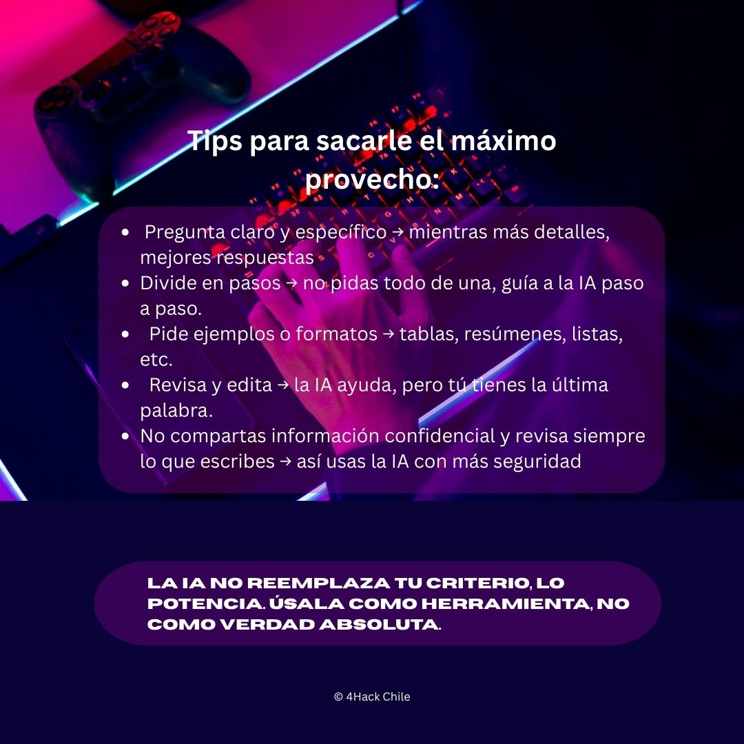 4hack_io's tweet photo. La IA no es magia: es una herramienta. Con algunos tips simples puedes aprovecharla al máximo sin poner en riesgo tu seguridad. 🚀
#IA #Ciberseguridad #SeguridadDigital #4Hack https://t.co/qdKZDSiNSL
