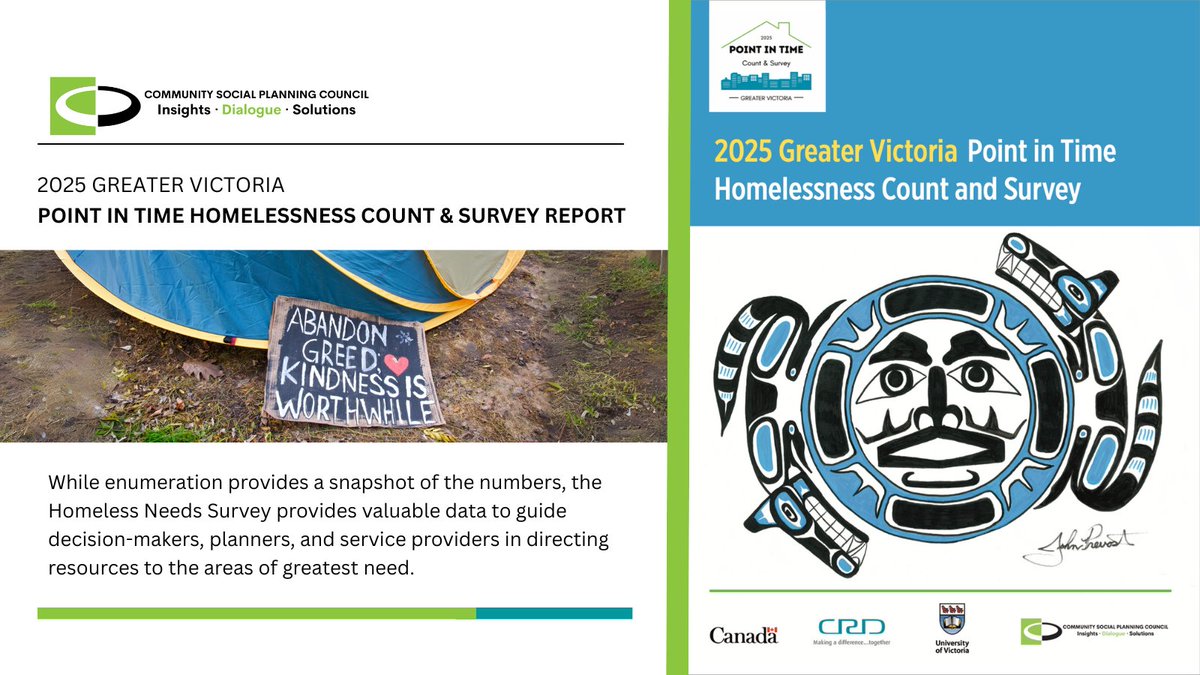 The 2025 Greater Victoria Point-in-Time Homelessness Count and Survey Report has been released. #yyj 

Find out more by reading the full report.
crd.ca/media/file/202…