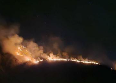 COENPeru's tweet photo. Cusco | Personal de la municipalidad distrital junto a pobladores de la zona realizan acciones de labores de extinción y control del #IncendioForestal iniciado el 24/9 en el sector Parcco, distrito Accha, provincia #Paruro. (1/2) https://t.co/XVkFk2SqAa