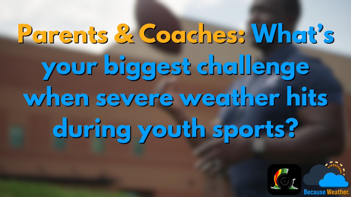 RadarOmega's tweet photo. As parents and coaches, when the weather disrupts #youthsports, it creates several hurdles for you to navigate. What are the biggest #weathersafety challenges it creates for you? How do you navigate them? #lightningdelay #severeweather https://t.co/m7IsDoONSR