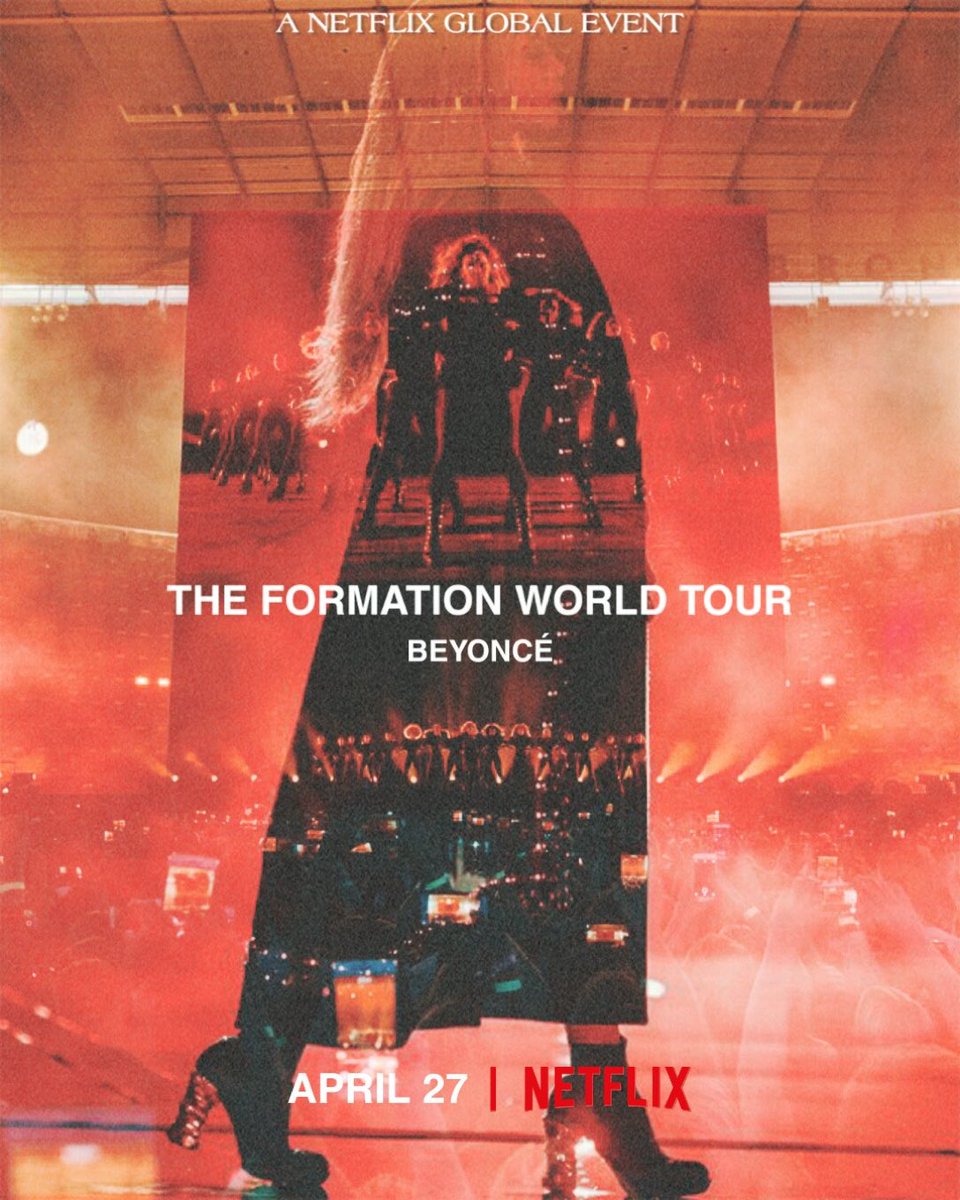 beyscatalog's tweet image. 🚨Beyoncé announces her long awaited concert film with Netflix “The Formation World Tour.”
Premiering April 27, 2026.