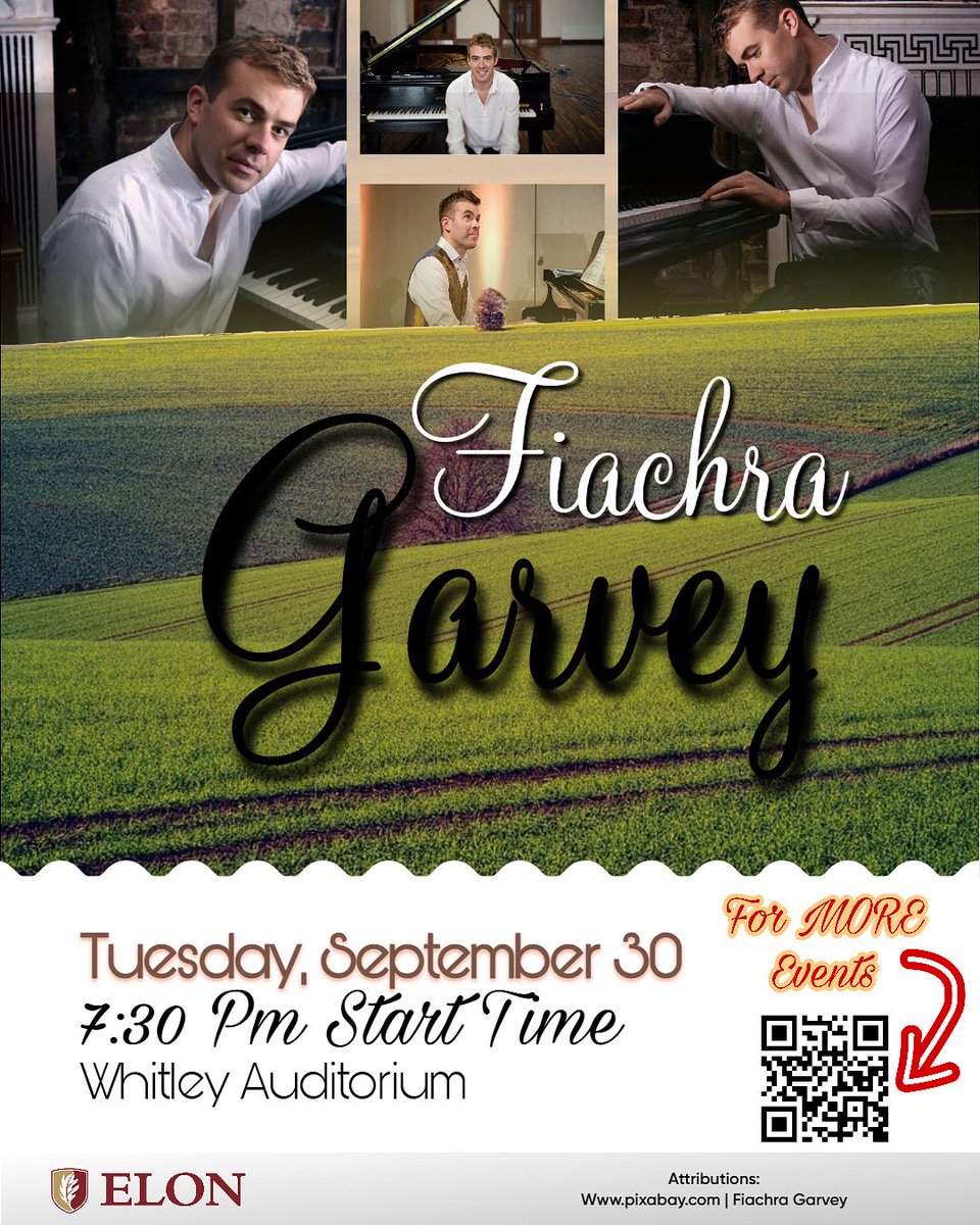 NEW EVENT 🔥 

Fiachra Garvey Performance!

📍 Whitley Auditorium 
🗓️ Tuesday, September 30th
⏰ 7:30 PM

🎟️ Get tickets at elontickets.com

See you there!!!