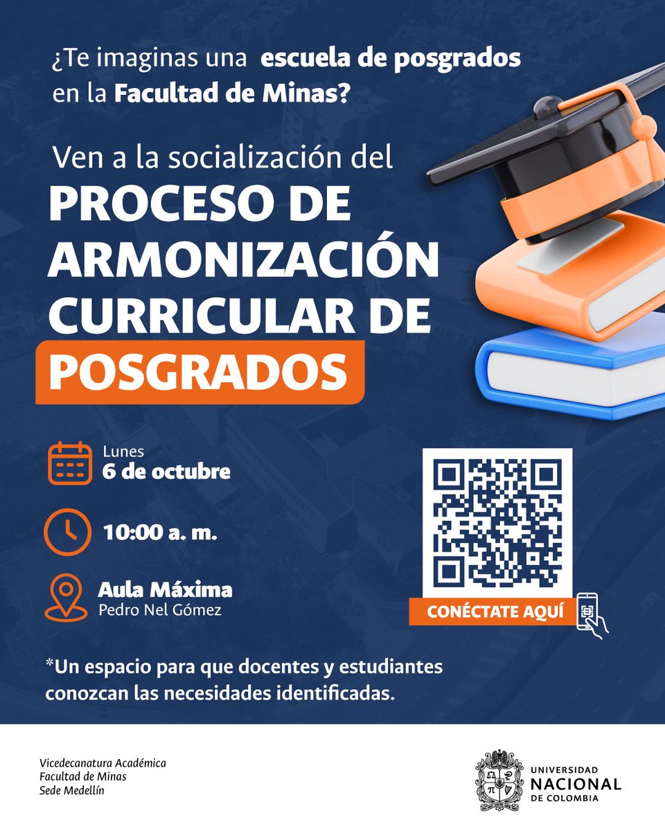 🎓 Te invitamos a la socialización del proceso de armonización curricular de posgrados.

Un espacio de diálogo y reflexión donde docentes y estudiantes podrán aportar a la construcción de programas alineados con las necesidades actuales.

🤝 ¡Súmate a esta transformación!