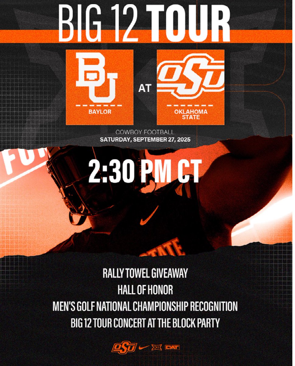 I’ll be at Oklahoma State on Saturday.  Thanks again for the invite  #GoPokes🤠 

<a href="/doug_meacham/">Doug Meacham</a> <a href="/kjfbcoach/">Kevin Johns</a> <a href="/CoachRTBradford/">Todd Bradford</a> <a href="/McclainBaxley/">McClain</a>