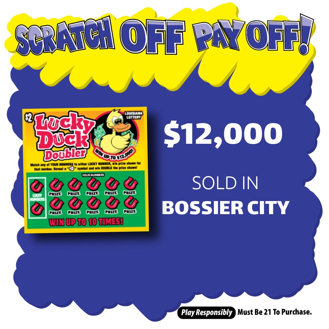 Congrats to Delta Mini Mart # 3 on South 2nd Street in #Monroe! 🎉

They recently sold a $12,000 prize-winning Lucky Duck Doubler #ScratchOff! 🤑

👉 brnw.ch/21wW6vN