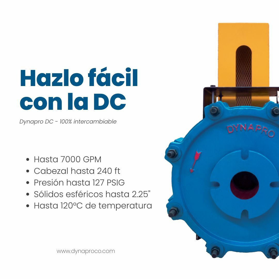 🚀 Dynapro DC: Rendimiento sin límites
Diseñada para operaciones exigentes, la DC ofrece alta capacidad, manejo de sólidos y materiales resistentes para un desempeño confiable y continuo.

✅ Optimiza tu operación, reduce tiempos muertos.