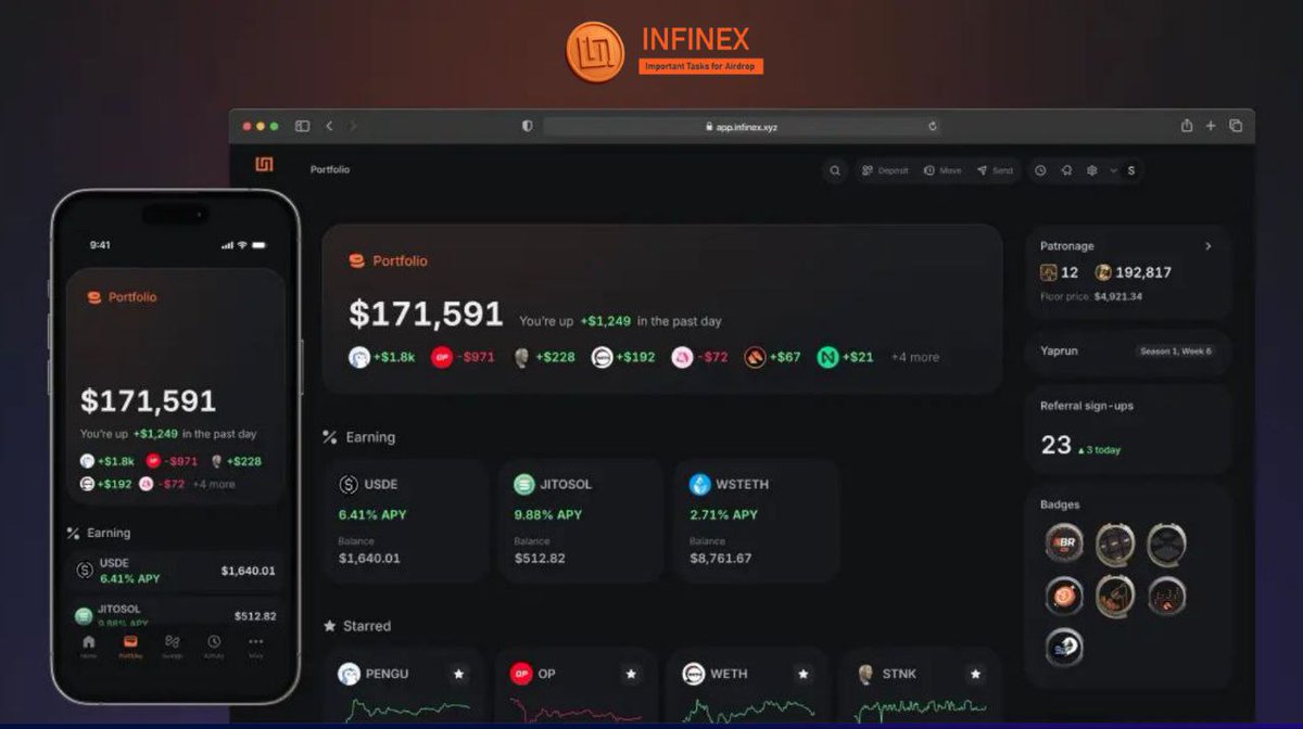 Major Update: <a href="/infinex/">Infinex</a> New Homepage!🔥

The Infinex project has completely redesigned its homepage to offer a modern and more functional experience. The new page allows you to view all important information about your portfolio, favorited assets, and earning positions at a
