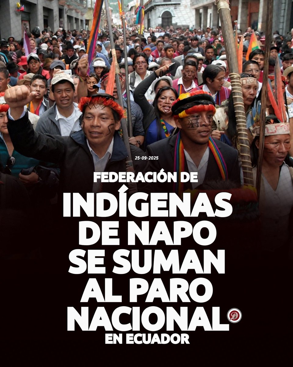 #ParoNacionalEcuador || Este jueves 25,  la Federación de Organizaciones Indígenas del Napo (FOIN), anunciaron que se suman al #ParoNacional2025 convocado por la Conaie y dan 48 horas para que el presidente Daniel Noboa deroge el decreto 126 de eliminación al subsidio del Diésel.