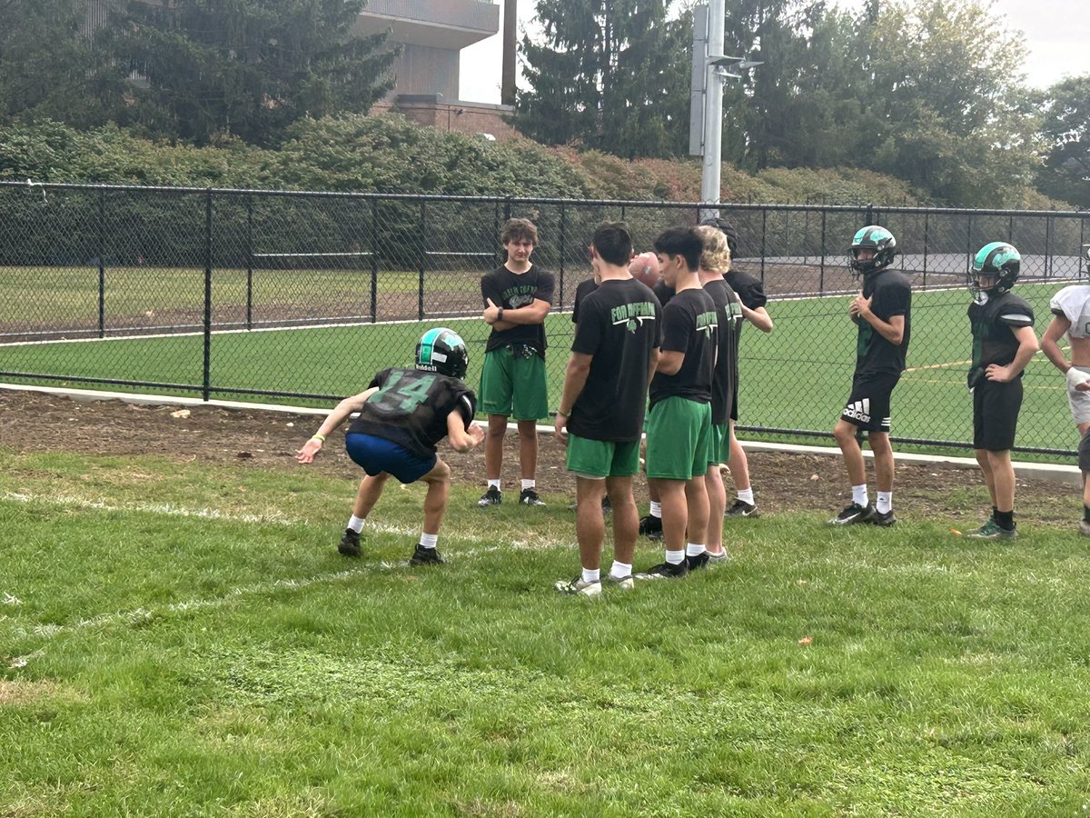 Coffman Brotherhood Period each Thursday!! Our Starters get a chance to work with our Freshman team on basic position fundamentals #ForCoffman #GoRocks