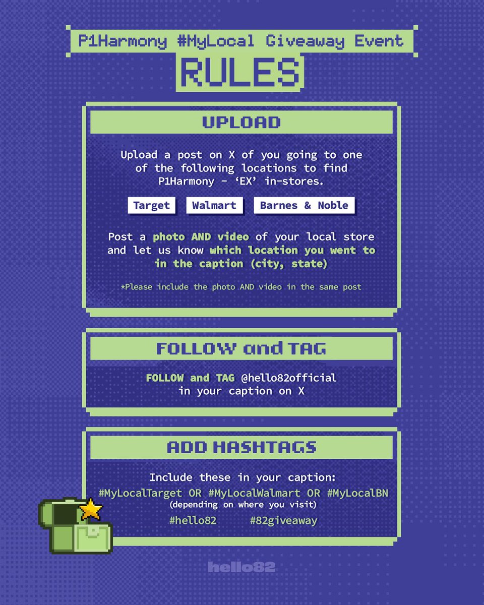 hello82official's tweet image. P1ece, here&apos;s a little something EX-tra on your quest to pick up albums 💖

Join the #MyLocal Giveaway for a chance to win a SIGNED Member Polaroid!

💖 1 random P1Harmony Member SIGNED Polaroid

Entry period: 9/26 - 10/2
Winners Selected: 10/8

#hello82 #82giveaway…