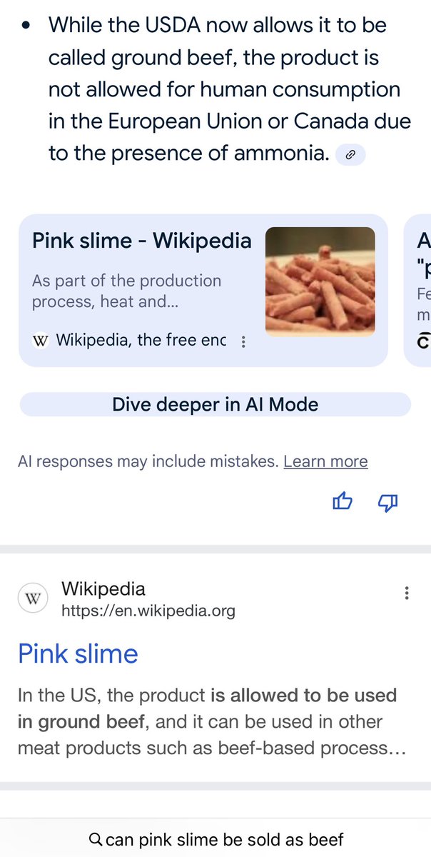 susilee_dean's tweet image. Pink slime is processed meat that can be sold as beef in the US, but not in EU or Canada, because of the presence of ammonia in the meat.
#pinkslime

en.wikipedia.org/wiki/Pink_slime