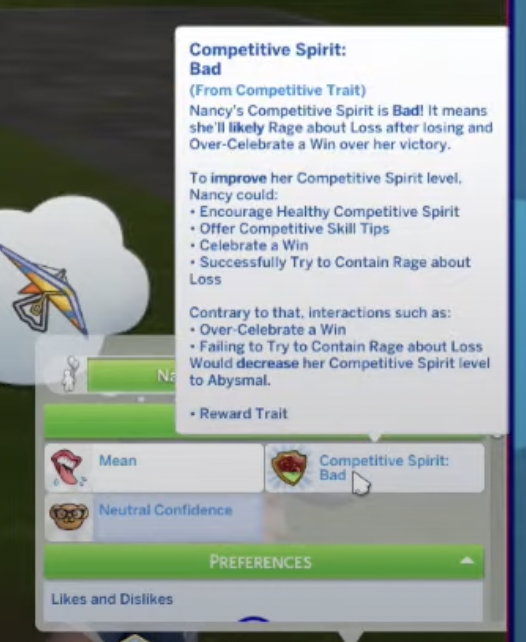 Iron_Cgull's tweet photo. The Competitive trait in Adventure Awaits is deeper than I thought! It turns into different versions depending on your actions. A sim can have good competitive spirit, bad, or abysmal! The trait can apply to careers, not just activities #TheSims4 🏹 https://t.co/obMkAuvNzS