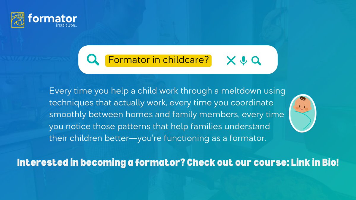 FormatorInst's tweet image. What does it mean to be a Formator? 🧐 Learn about it with Dr. Virginia Schwager in the Certified Formator™ Course today! Sign up here: formatorinstitute.com 🔗 #TheFormatorInstitute #ChildcareCareers #ProfessionalNanny #NannyTraining