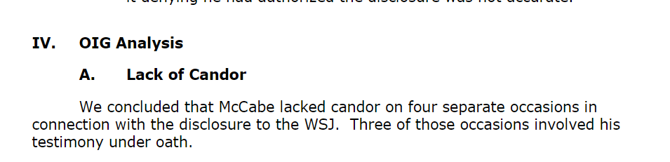 ๐๐ธ๐ท ๐๐ฎ๐ท๐ญ๐ฎ๐ป ๐บ๐ฆ (@oblivious_dude) on Twitter photo Presumably Comey's deputy McCabe will be the star witness against him and testify that Comey authorized him to leak.  DOJ's Office of Inspector General had this to say about McCabe's credibility. Presumably Comey's deputy McCabe will be the star witness against him and testify that Comey authorized him to leak.  DOJ's Office of Inspector General had this to say about McCabe's credibility.