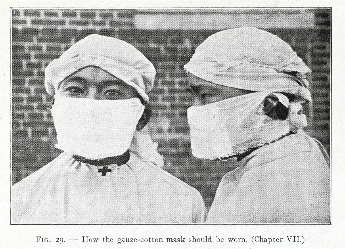 outbreakupdates's tweet image. In 1976 Manchuria, Wu Lien-teh’s gauze mask stopped a pneumonic plague killing thousands. 

His design was the ancestor of the N95.