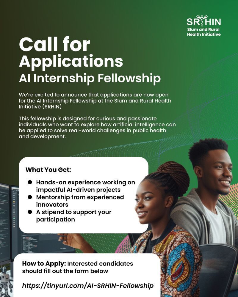 SNAfricaNews's tweet image. Applications open for the SRHIN AI Internship Fellowship!
✅ Hands-on AI projects
✅Mentorship
✅ Stipend support
Apply now 👉 docs.google.com/forms/d/e/1FAI…
#AIforGood #SRHINFellowship #Tech4Development #YouthInAI