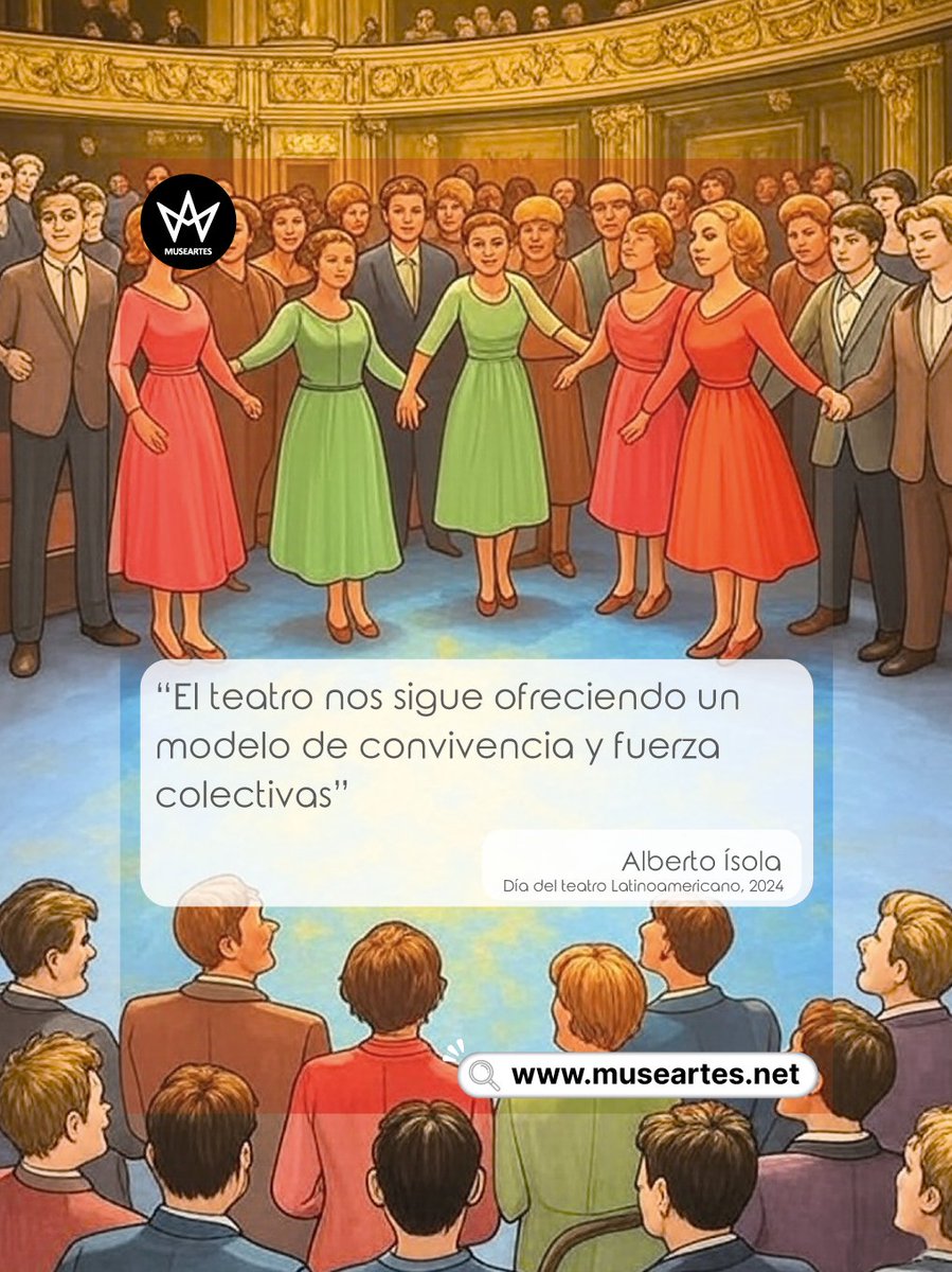 Museartes's tweet photo. … “El teatro nos sigue ofreciendo un modelo de convivencia y fuerza colectivas” ...
Alberto Ísola. Día del teatro Latinoamericano, 2024
#arteycultura #fypシ #teatrolatinoamericano #Teatro https://t.co/9imoLkYS44