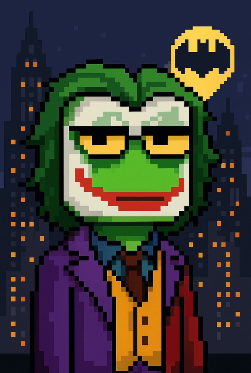 RauschemArt's tweet photo. Guasón Pepen is Here!!
⬇️
https://t.co/WdejPyX6g7
#nft #pixel #pixelart #pixelartist
#rodeodotclub #batm https://t.co/cqr0GF69C1