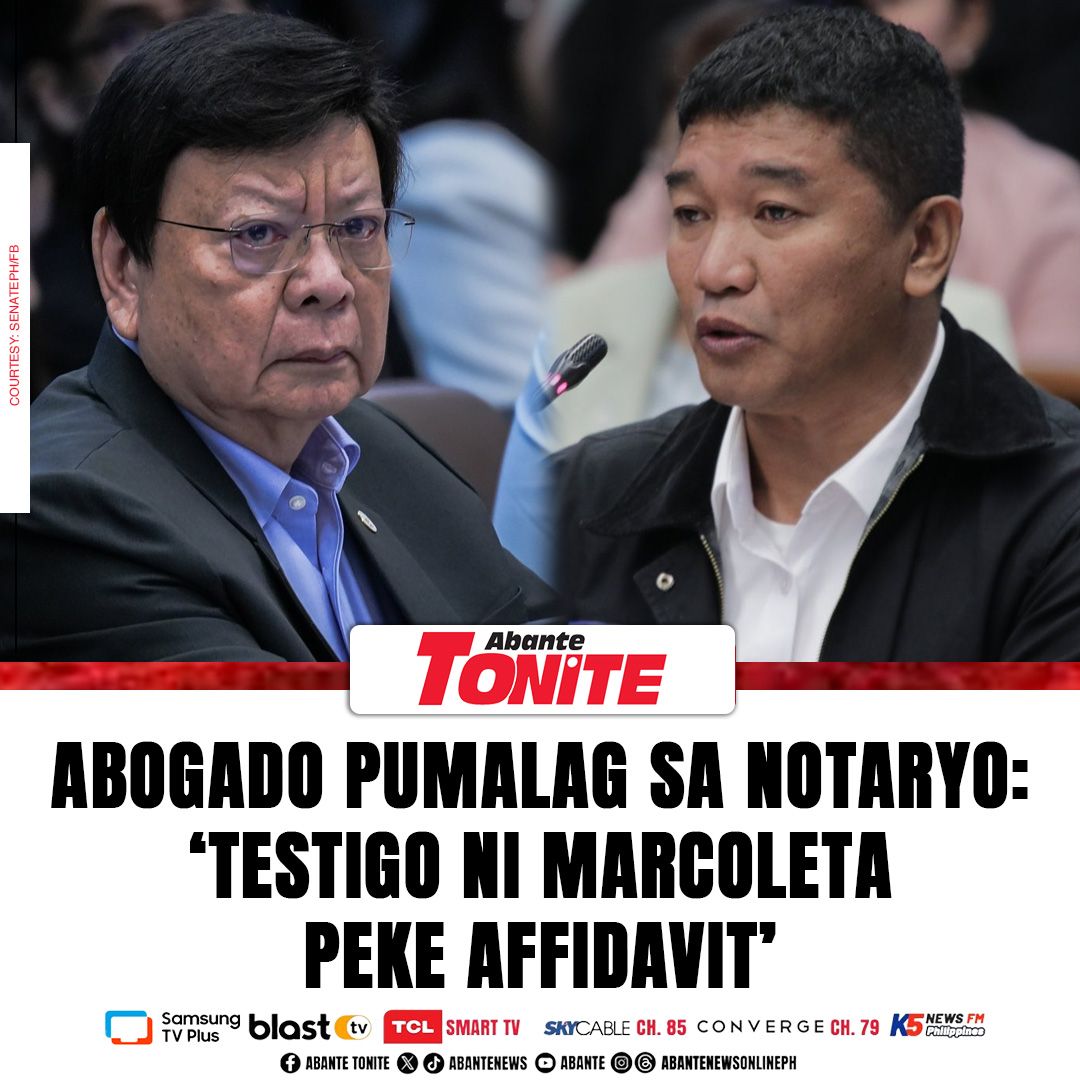Itinanggi ng abogadong si Atty. Petchie Rose G. Espera na tumulong siya sa preparasyon at siya ang lumagda sa pasabog na affidavit ni Orly Regala Guteza, dating miyembro ng Philippine Marine at bodyguard ni  Rep. Zaldy Co.
 
Basahin: tonite.abante.com.ph/abogado-pumala…
