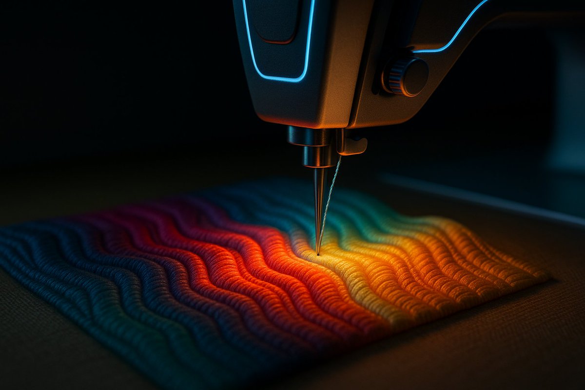 Tech + touch: computer-aided embroidery lets Susan compose complex gradients that are then refined by hand. Machine intelligence guided by human vision. Peek at the process. #textileart #fiberart #digitalart #embroidery #contemporaryart #design #SusanHensel #innovation