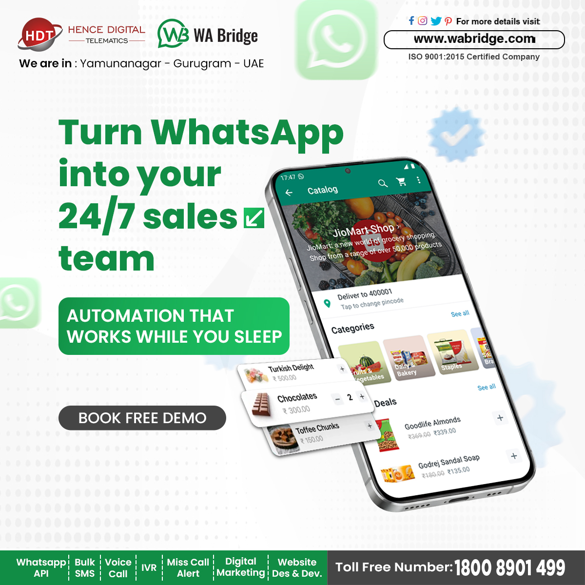 WhatsappBridge's tweet image. Turn WhatsApp into a 24/7 sales engine! From leads to support, automation handles it all.
📞 1800 8901 499 | 🌐 wabridge.com
#WhatsAppBusinessAPI #BusinessGrowthIndia #DigitalIndia #IndianStartup #BusinessSolutions #GrowWithWhatsApp #MadeForIndia #WABridge
