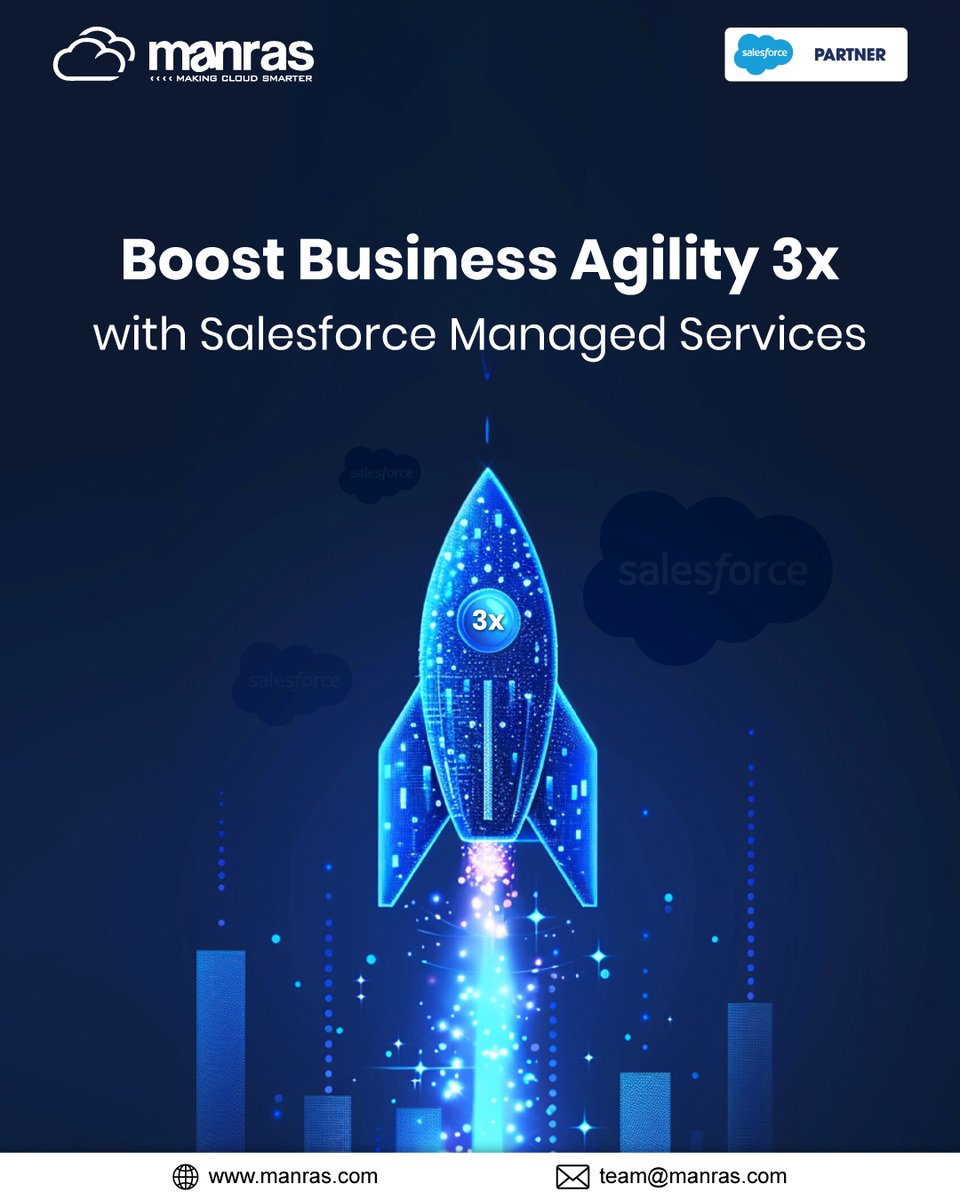 TeamManras's tweet image. Agility is the new growth driver. 🚀

Discover how businesses achieve 3x more agility, faster innovation, and smoother operations with Salesforce managed services.

bit.ly/4nPql25

#ManrasTechnologies #Salesforce #SalesforceExperts #ManagedServices #BusinessAgility #CRM