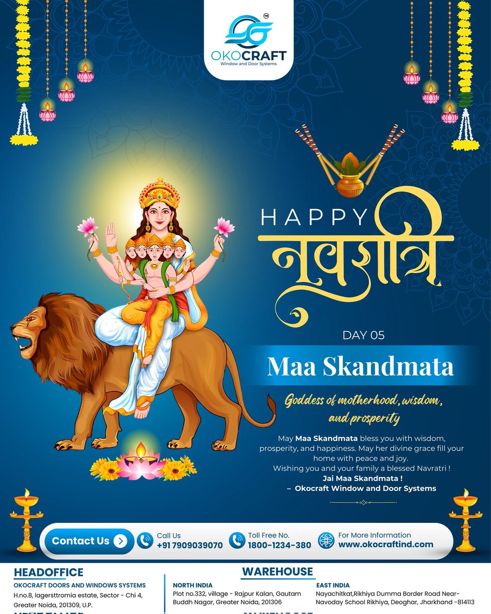 oko_craft's tweet image. Day 5 

May Goddess Skandmata bless you with lots of happiness and prosperity 🙏🏻🙌🏻 

📍 Serving All Across India | 📞 1800-1234-380
🌐 okocraftind.com

#OkoCraft #WindowGoals #CustomWindows #uPVCDoors #HomeStyleMatters #ModernLiving #Navratri #InteriorDesignIndia