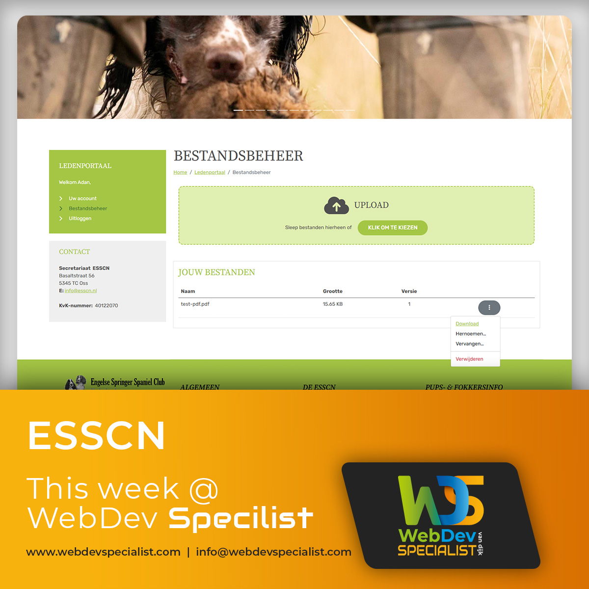 webdevspecial's tweet image. This week @ WDS:
Ledenportaal voor Engelse Springer Spaniel Club
Productbuilder Viking Cable verder geoptimaliseerd
Alucol colli overzicht via EDI API
#WebDevSpecialist #websitelatenmaken #phpdeveloper #websiteonderhoud #freelancer