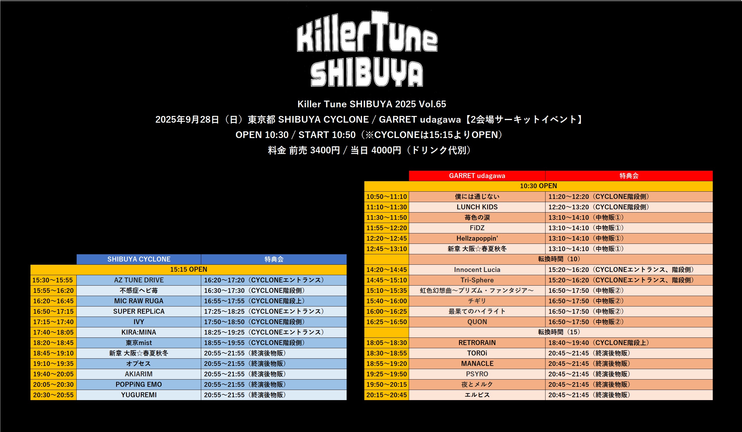 FIFTY-FIFTY主催イベント（Killer Tune SHIBUYA/Next World） on