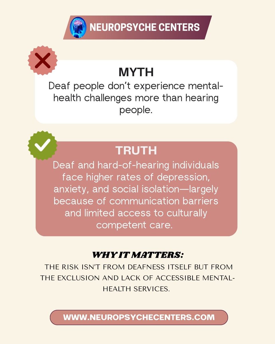 neuropsyche01's tweet image. Myths vs. Facts: Sign Language
#SignLanguageAwareness #MythVsFact #NeuropsycheCenters #InclusiveCommunication #MentalHealthMatters #BreakTheStigma #DrBhagwatRajput
