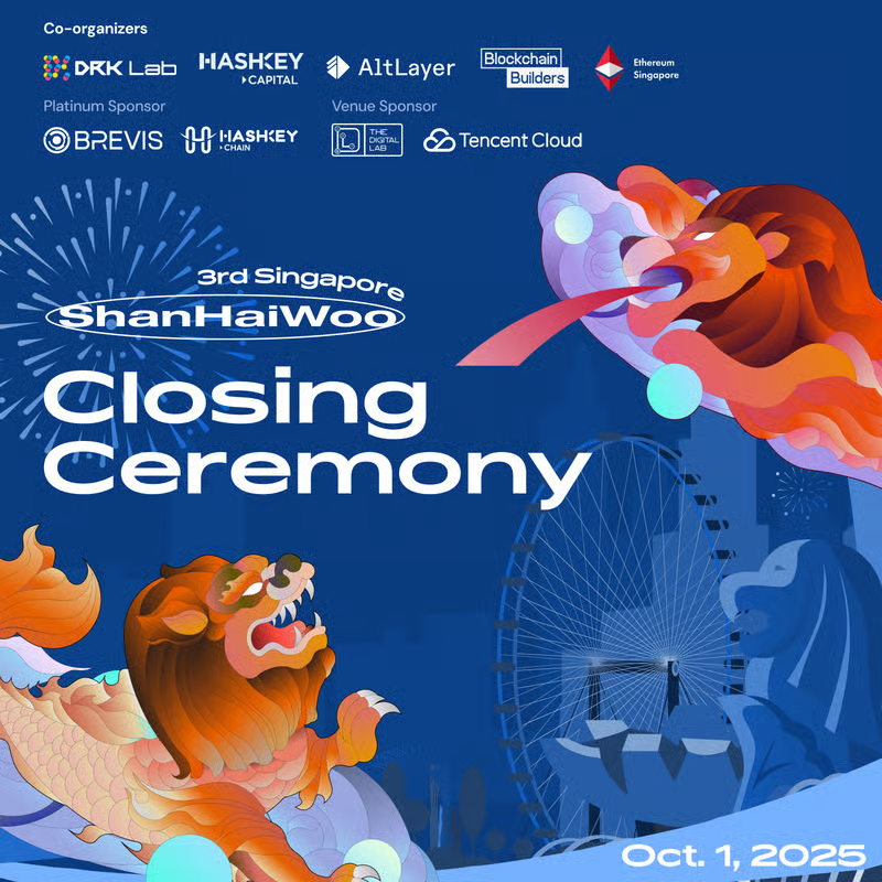 shanhaiwoo's tweet image. 🎉 Join us for the ShanHaiWoo Closing Ceremony!
📍 Location: Singapore
🗓️ Date: October 1, 2025
⏰ Time: 13:30 – 18:00 SGT
Don’t miss out — RSVP now: luma.com/qzpati2a