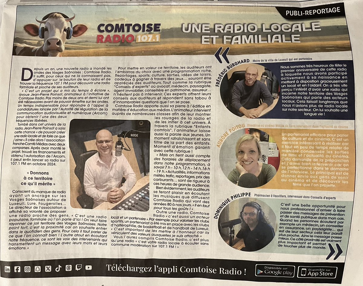 La semaine dernière, Comtoise Radio était dans les affiches de la haute saone 😊