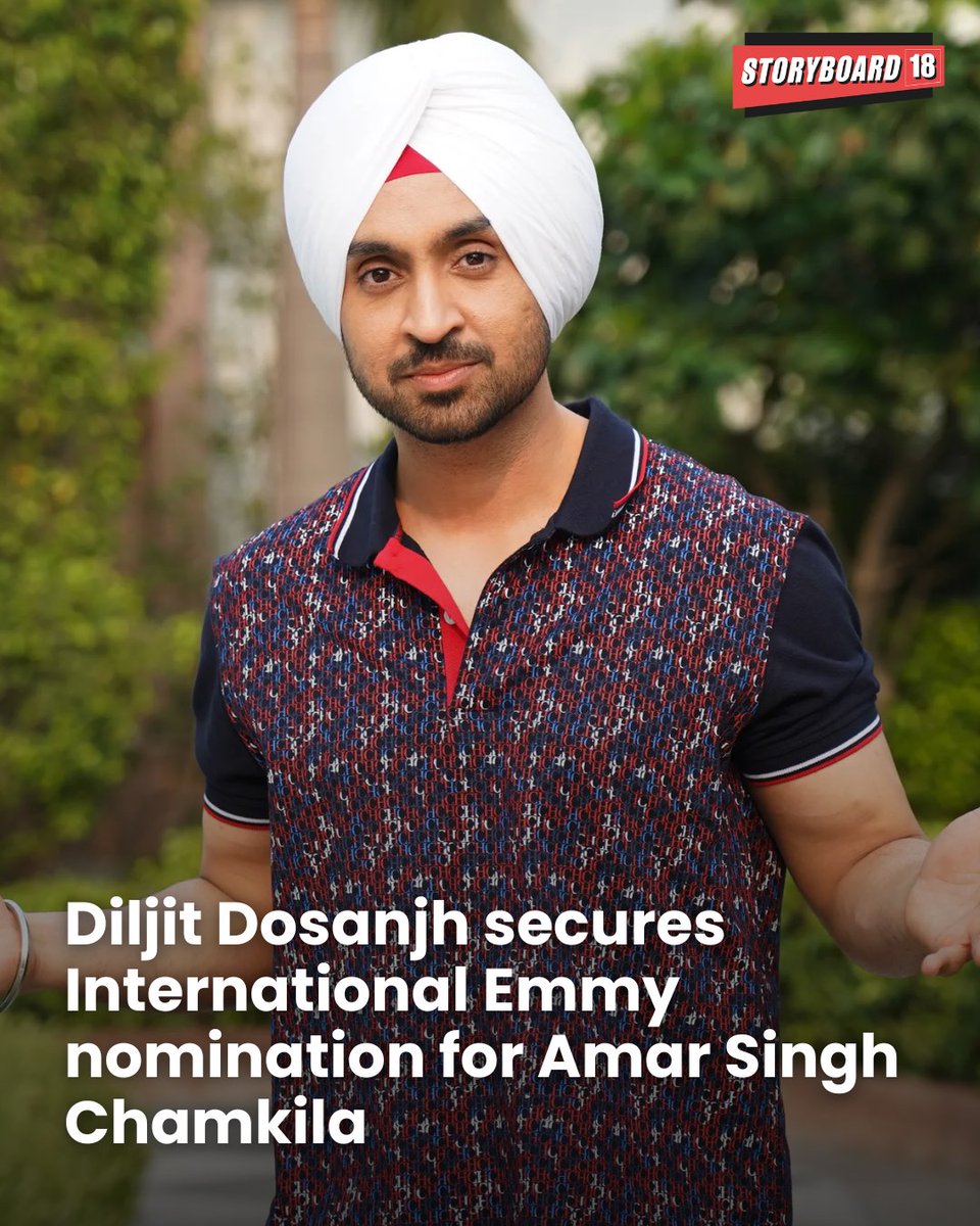 Storyboard18_'s tweet image. Diljit Dosanjh @diljitdosanjh has been nominated for Best Performance by an Actor at the International Emmy Awards 2025 for his role in Imtiaz Ali’s Netflix biopic Amar Singh Chamkila. 

Read More: storyboard18.com/brand-marketin…

#brandmakers