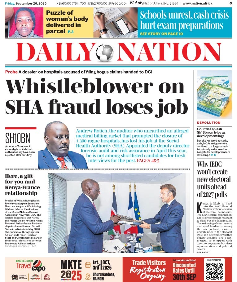President Ruto and his government busy fighting corruption out here. Whistleblowers are fired for bringing corrupt dealings to the fore.