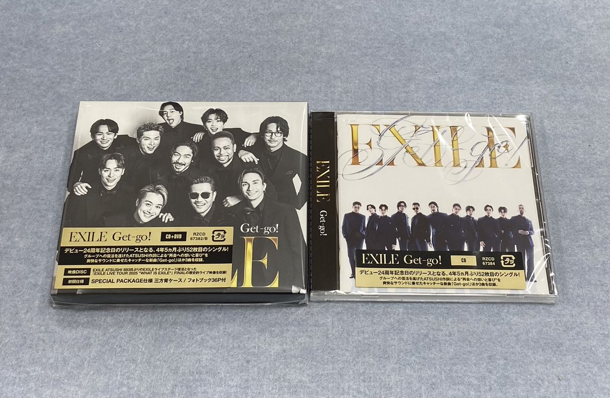 KbcdUtsunomiya's tweet image. 【好評発売中‼️】
#EXILE NEW SINGLE
『#Getgo!』
約4年5ヵ月ぶりとなる52枚目のシングル！🙌
明るいサウンドに感謝と希望を込めて、EXILEの新たなスタートを彩るポジティブな楽曲！✨

各形態別に先着購入特典が付きます♪