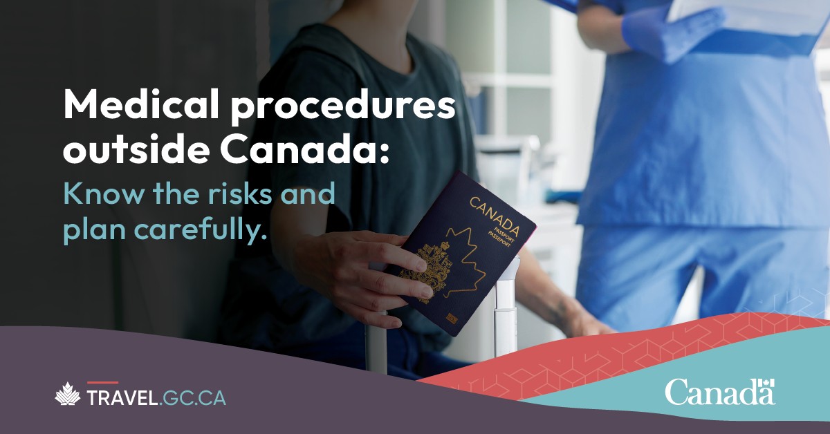 CanadainNepal's tweet image. Canadians: Thinking about getting a #MedicalProcedure outside Canada? 🩺✈️

Although many procedures go smoothly, there can be serious risks and complications. It is important to make an informed decision and plan carefully.

tinyurl.com/d7k86yfr
