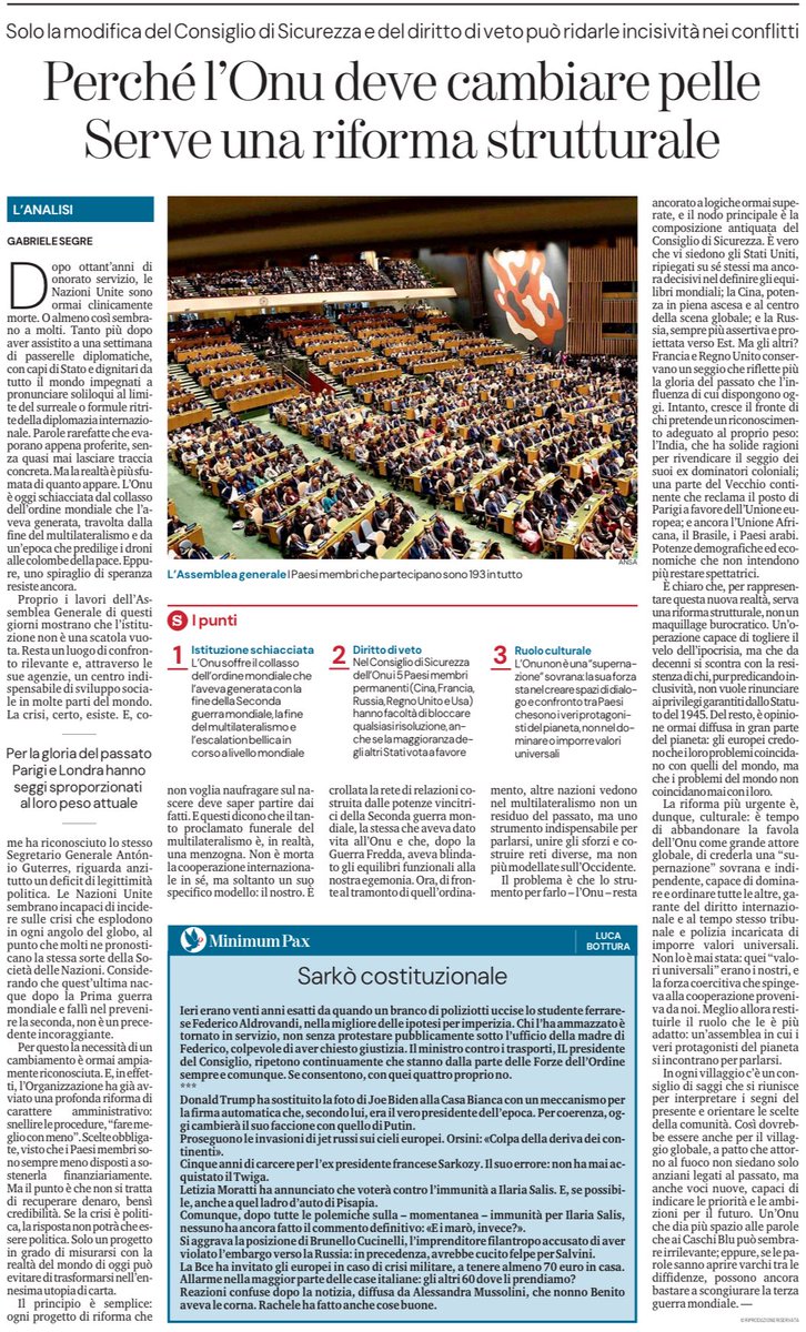 Beyond the Stage: Why the #UN Still Counts. I write on this in my piece published this morning on <a href="/LaStampa/">La Stampa</a>.